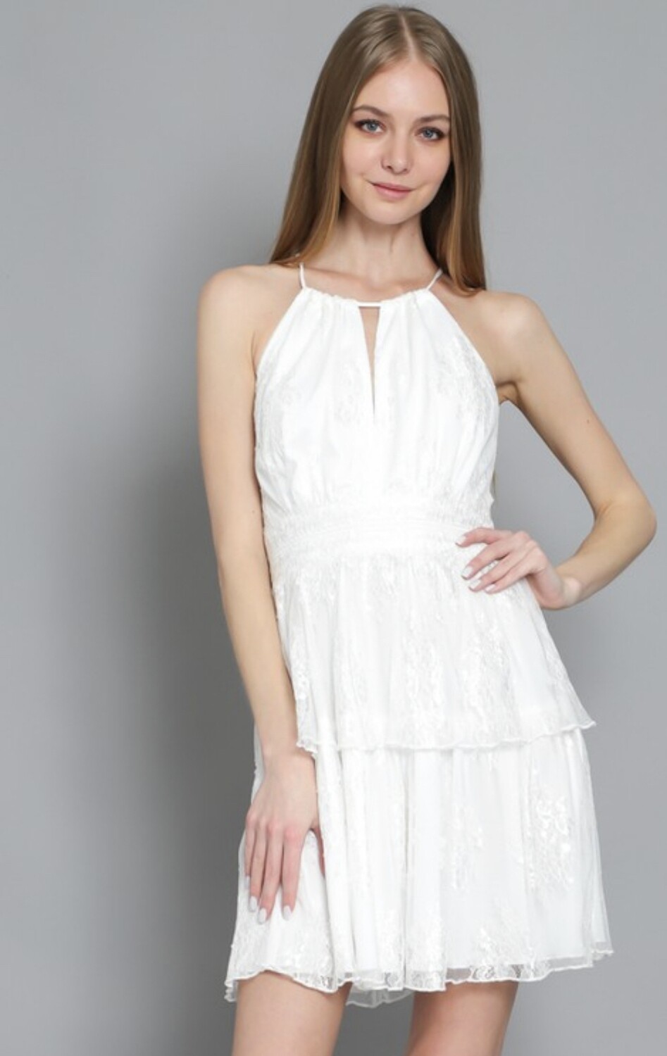 White Lacey Mini Dress