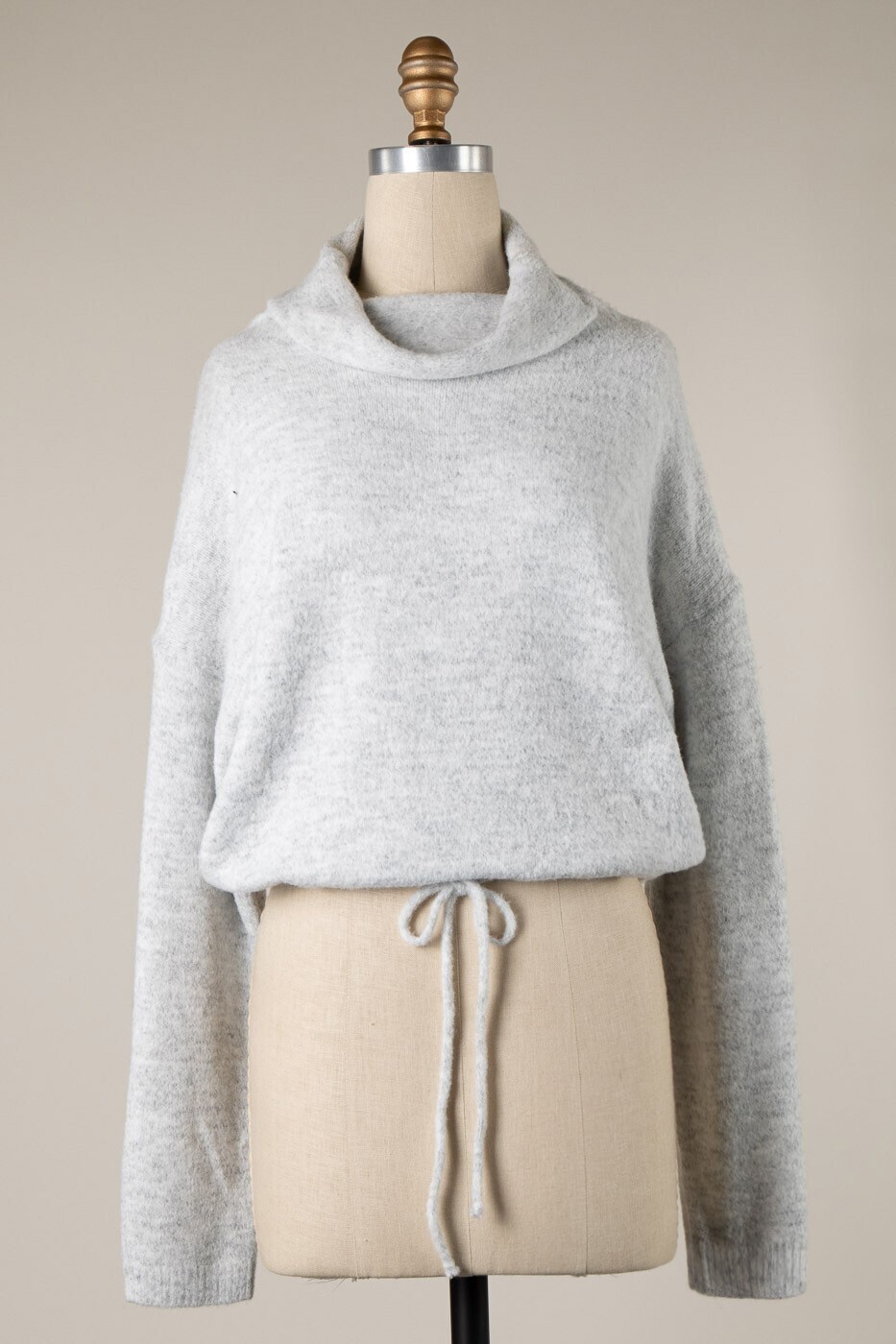 Grey Drawstring Sweater