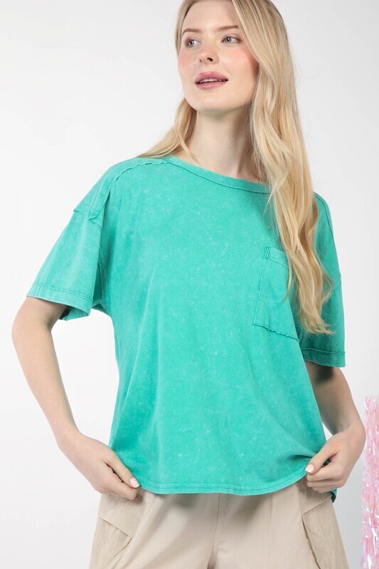 Green Washed Pocket Tee