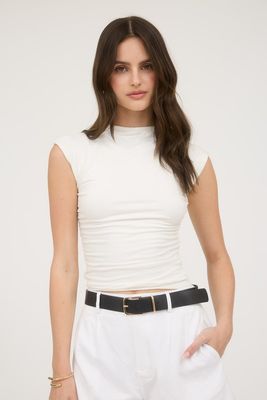 Funnel Neck Scrunch Top