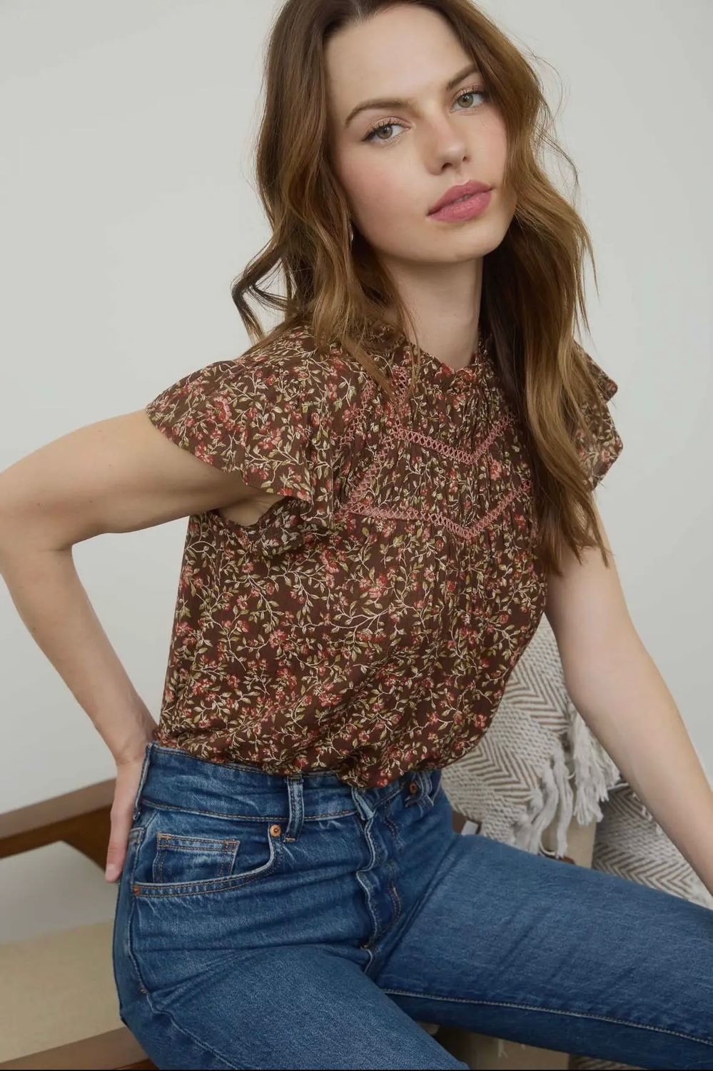 Quinn Ruffle Trim Blouse