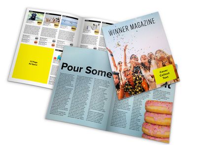 Winner's Magazine Cover Call Out + Story + 1/3 Page Ad