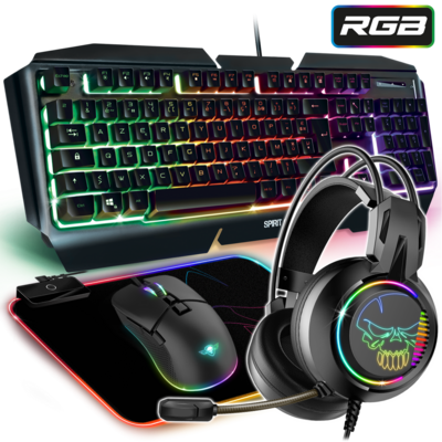PACK 4 EN 1 Clavier/Souris/Casque/Tapis Souris