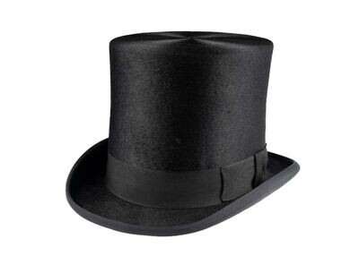 *Edwardian Style, Luxury Black Fur Felt, Top Hat