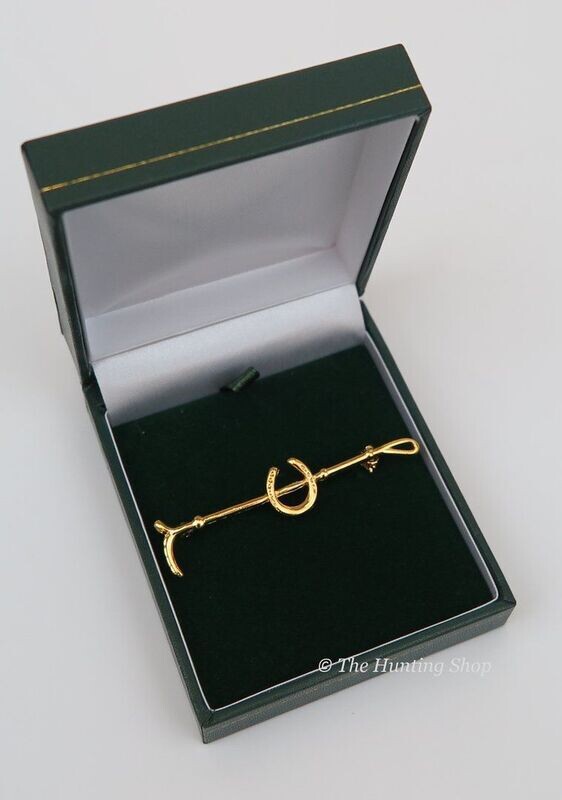 Horse Shoe & Whip Gold Stock Pins (Boxed)