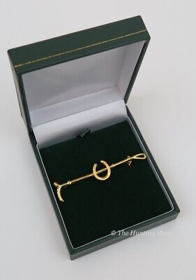 *Horse Shoe & Whip Gold Stock Pins in Presentation Box