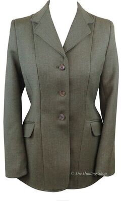 Ladies 32" 'Ascot' Dark Green, Keepers Tweed Hacking Jacket