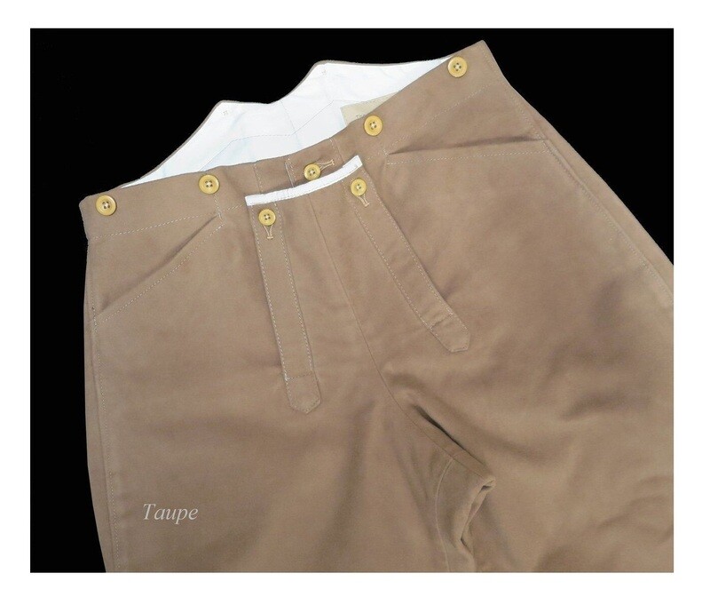 Gents 44" Taupe Moleskin Hunting Breeches - *Slight Seconds*