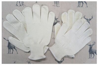 Shires Sure-Grip White Gloves - Size M (Fit size 7 to 8)