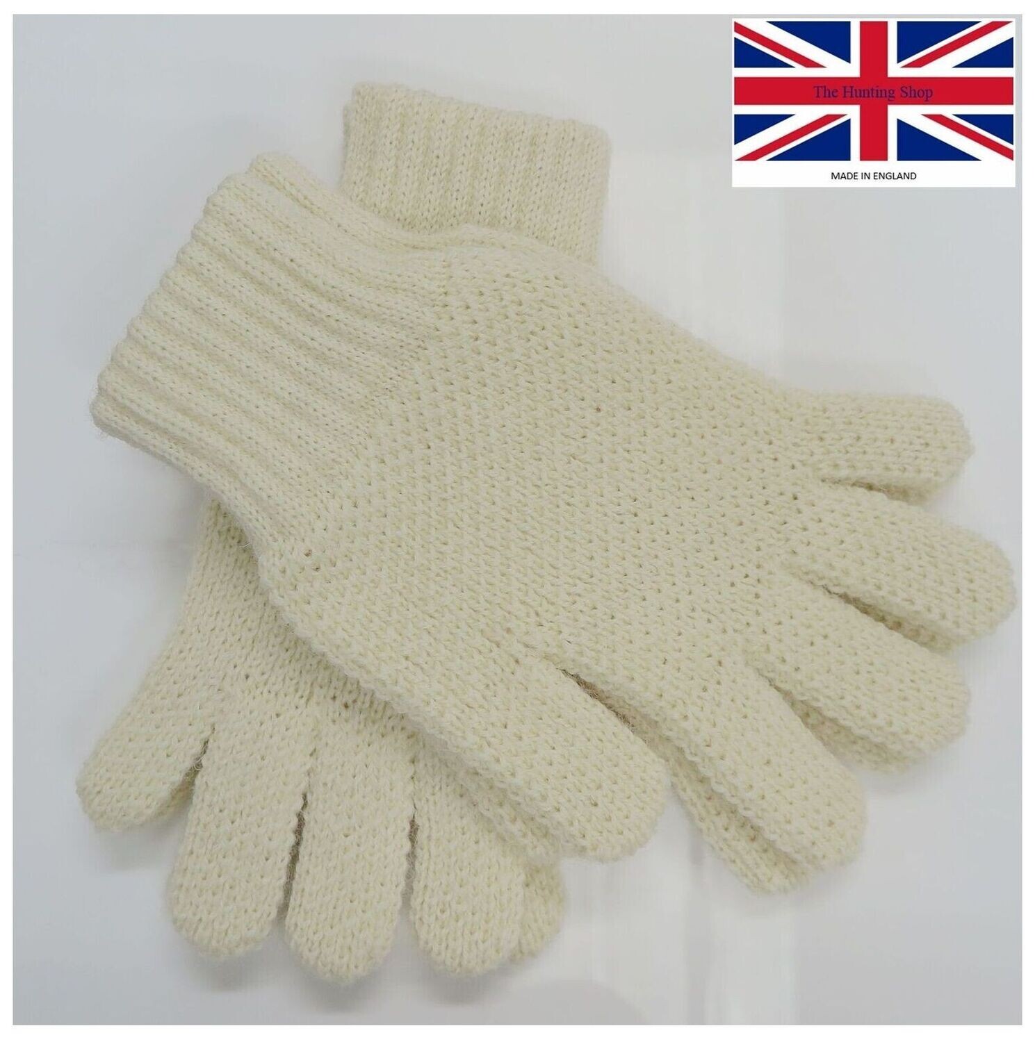 Natural Ecru, Oiled Wool Hunting Gloves