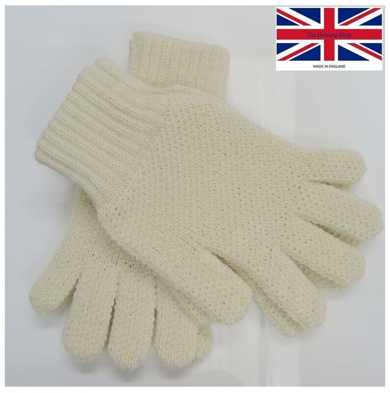 Natural Ecru, Oiled Wool Hunting Gloves