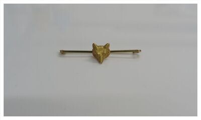 18ct Gold, Fox Mask on Pin