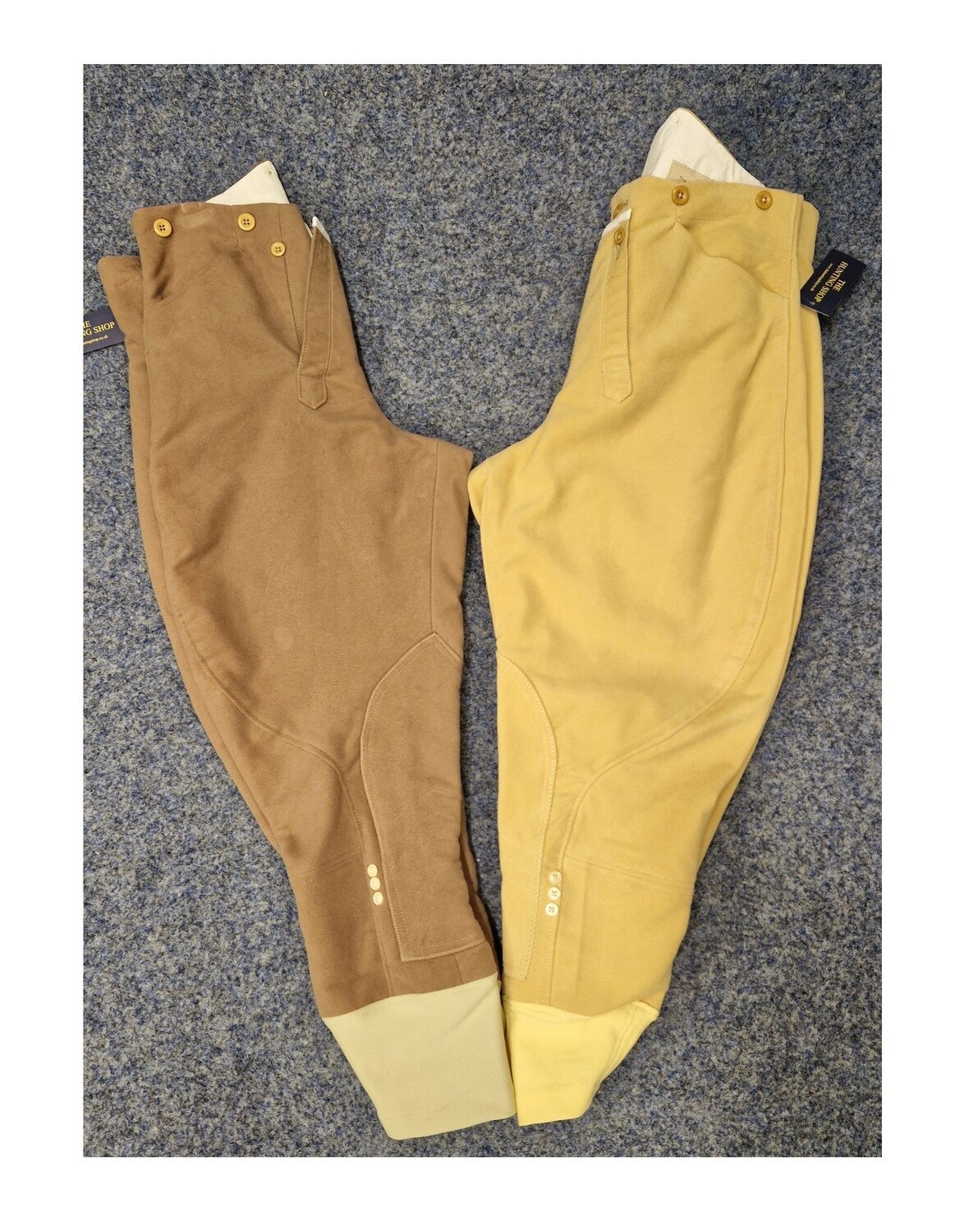 Gents 46" Taupe Moleskin Hunting Breeches - End of Season Sale, Colour: Taupe, Waist Size: 46"