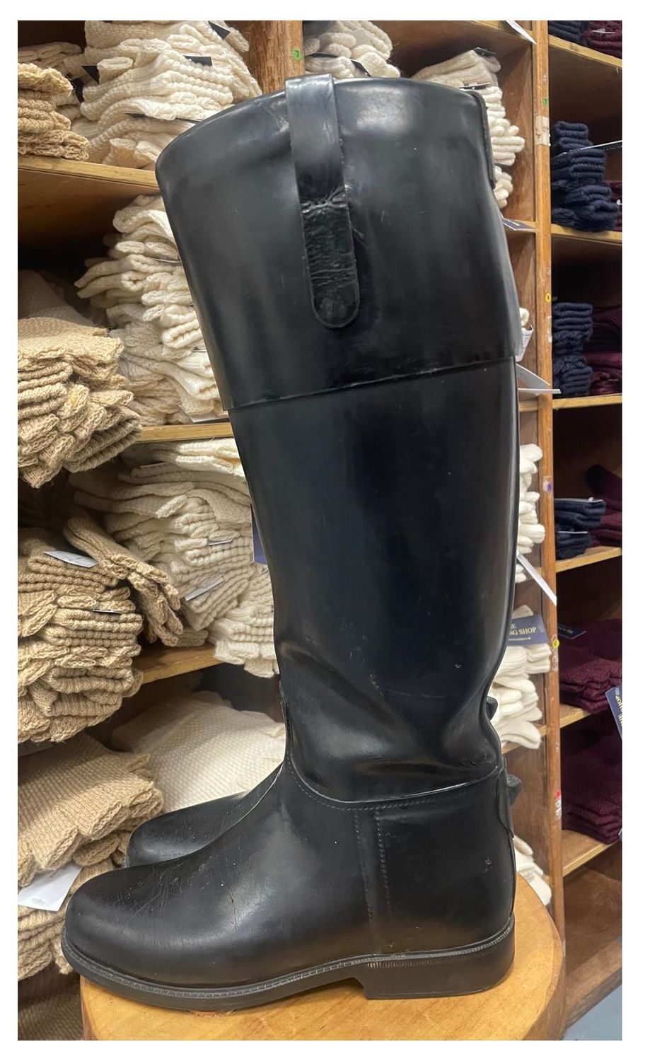 Size 6.5 , Le Chameau Black Rubber Boots with Tops