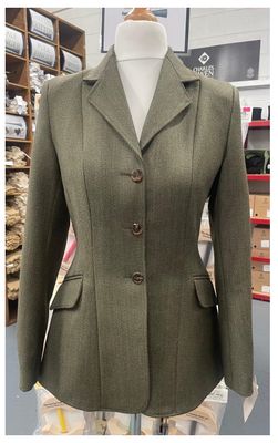 Ladies 34" 'Ascot' Dark Green, Keepers Tweed Hacking Jacket
