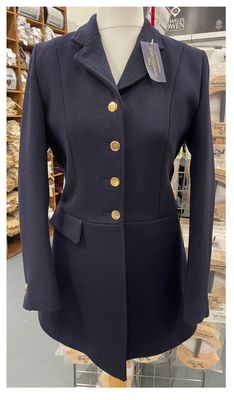 Ladies 32" Lady Gregory, 4 Button Navy Hunt Coat