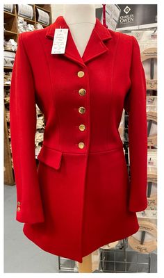 Ladies 34" Lady Gregory, Scarlet 5 Button Hunt Coat