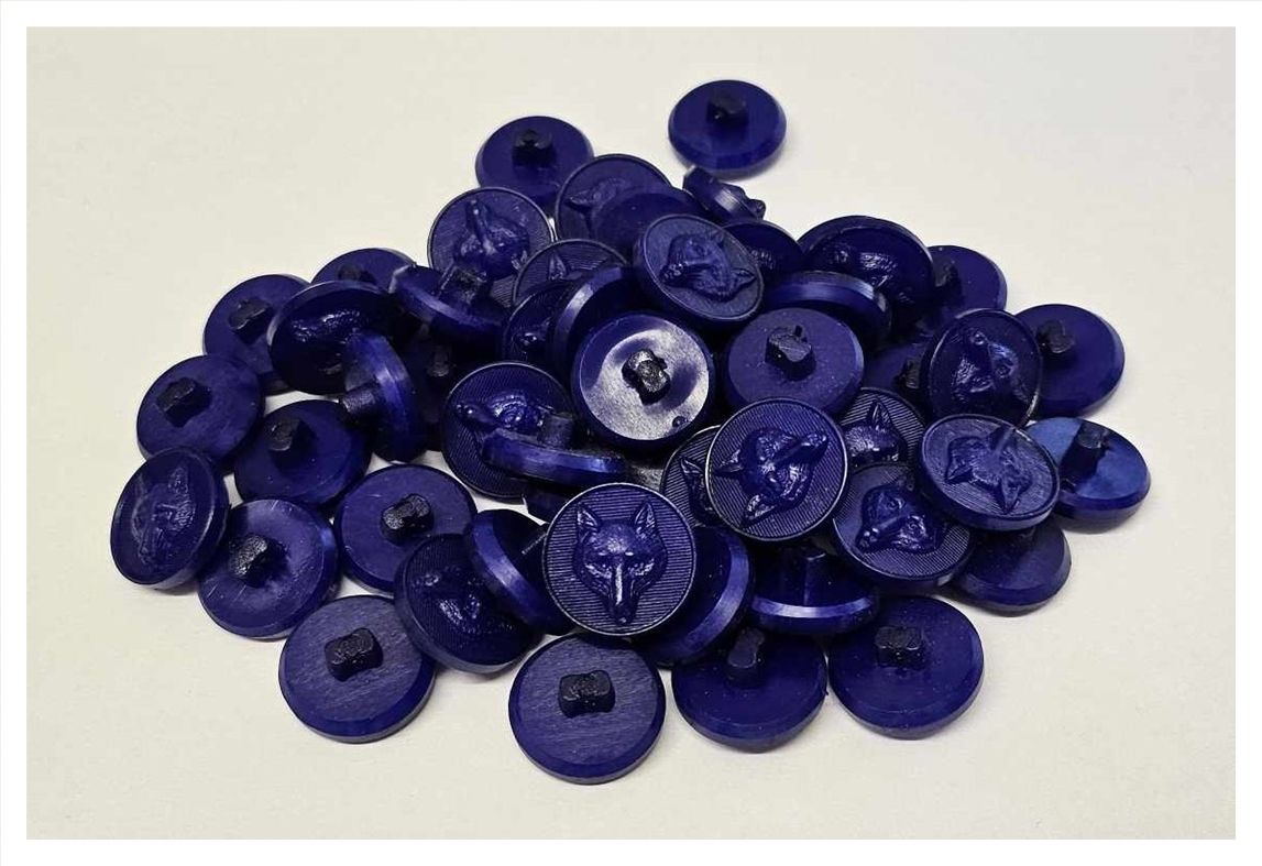 Royal Blue, Fox Mask, Coat Buttons