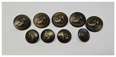 Set of Equestrian Metal Buttons