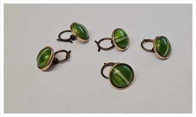 Set of Green Vintage Waistcoat Buttons
