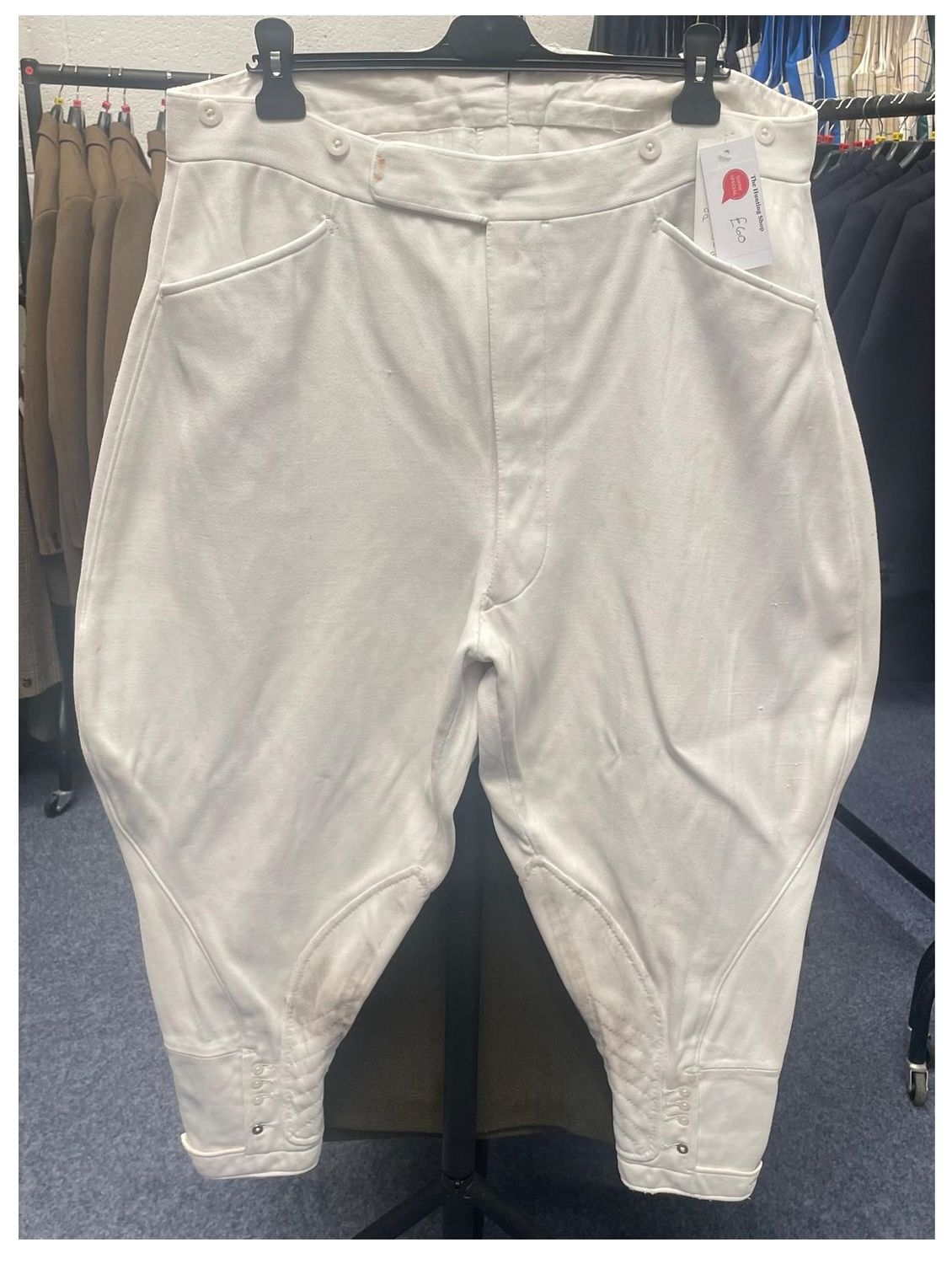 Gents 38", White Cotton Drill Breeches