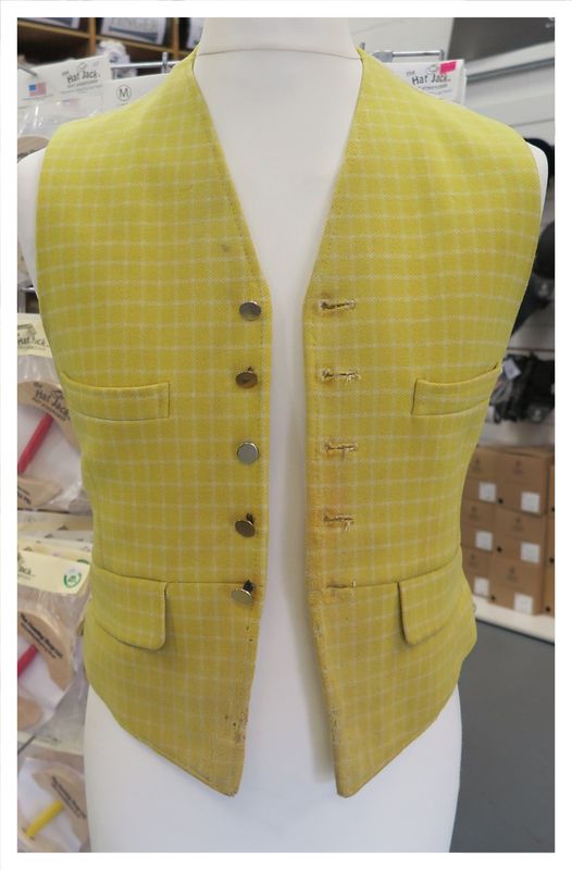 Gents 38" Vintage, Tattersall Check Waistcoat