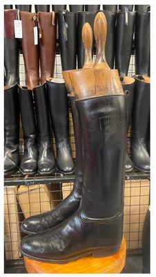 Size 9, Black Leather Boots with Trees