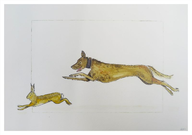 Signed, Original Print ~ 'Fast as.....a Sighthound'