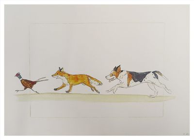 Signed, Original Print ~ 'Foxhound'