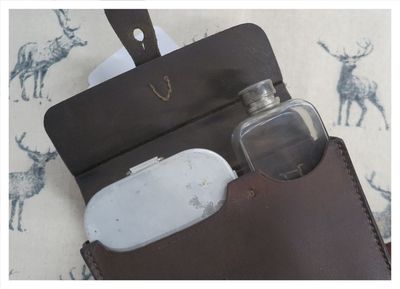 Hunting Canteen in Leather Case