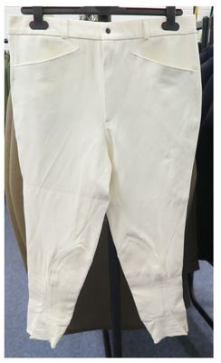 Gents 32" Caldene, White One Way Stretch Breeches