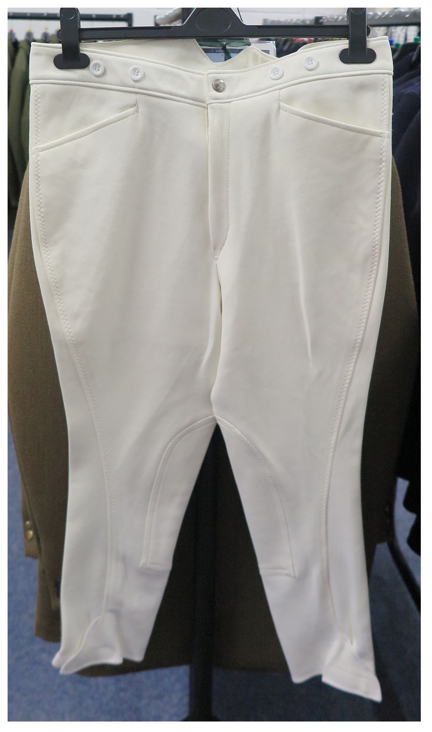 Gents 32" Long White, Gorringe Stretch Breeches (Calcutts Stock)