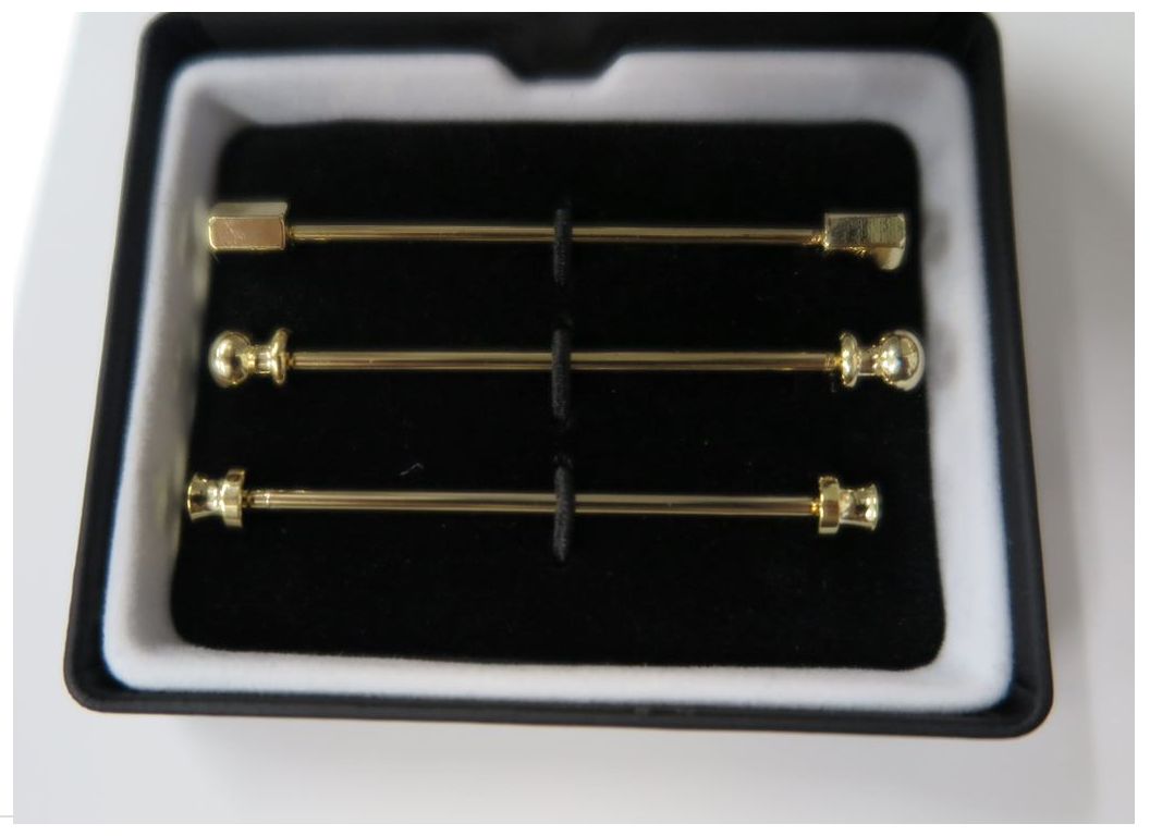 Trio of Collar Pins, Colour: Gold