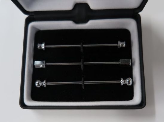 Trio of Collar Pins, Colour: Silver