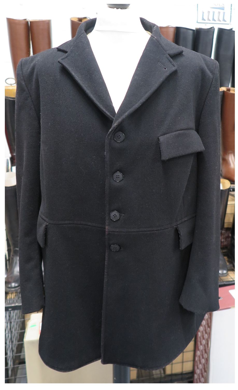 Gents 44" Mears, Black Hunt Coat