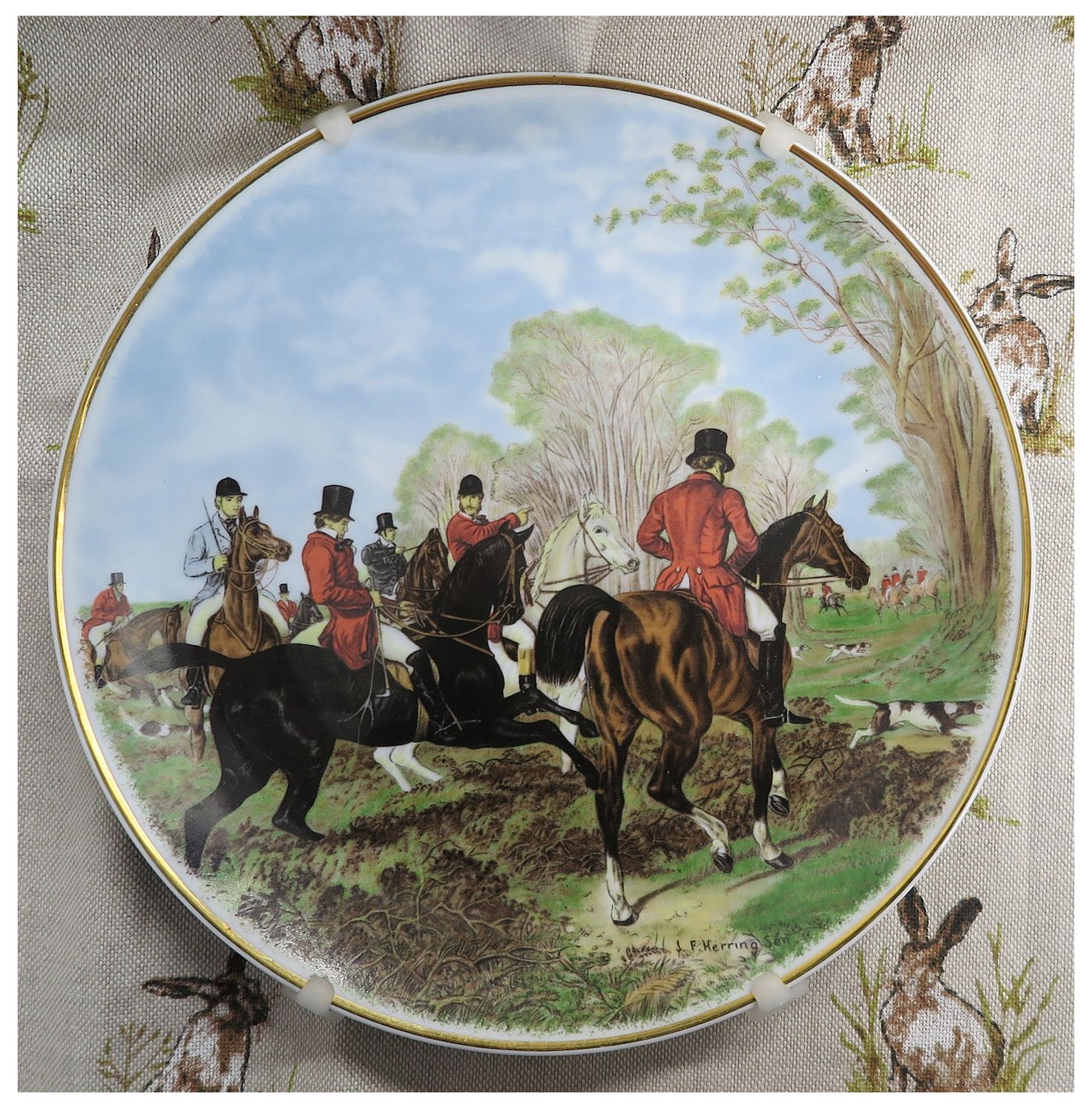J.F.Herring Hunting Scene Plate