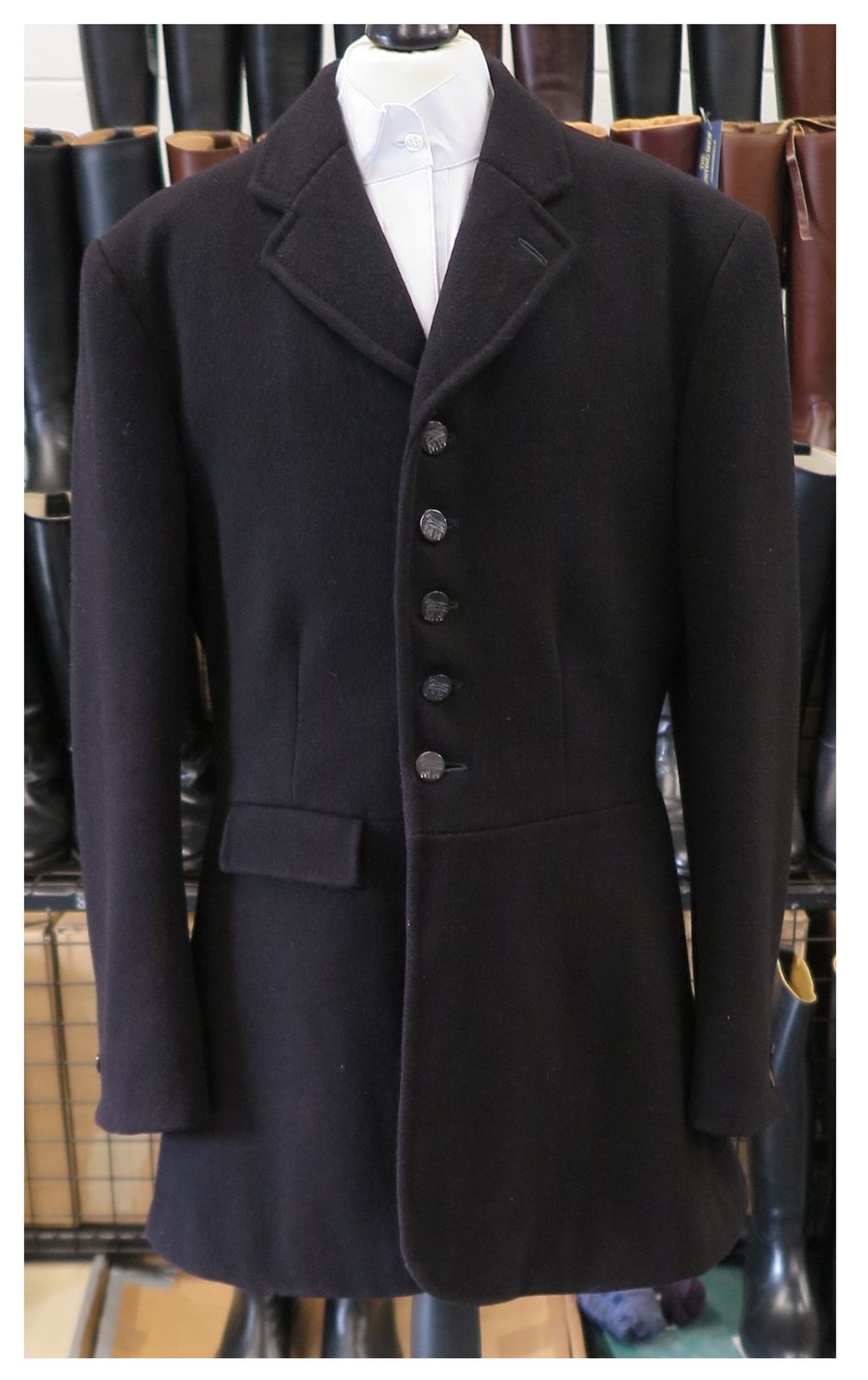 Gents 36" Frank Hall, Black Hunt Coat