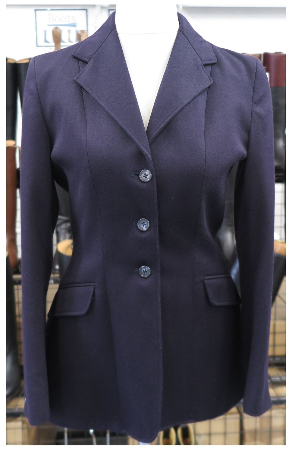 Ladies  36" Caldene Navy Hunt Coat