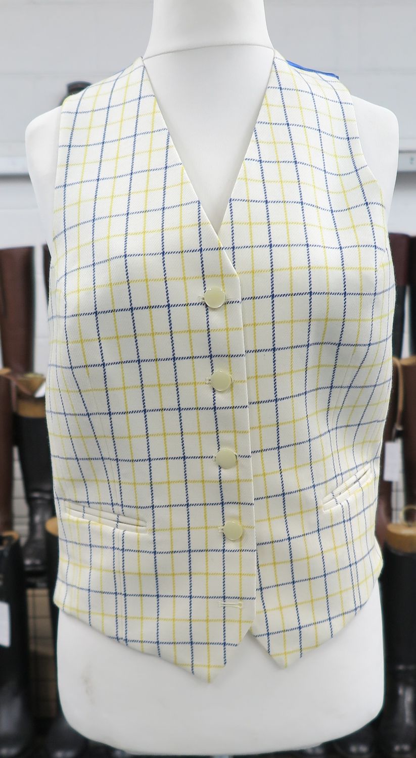 Ladies 42" Blue & Gold, Tattersall Waistcoats