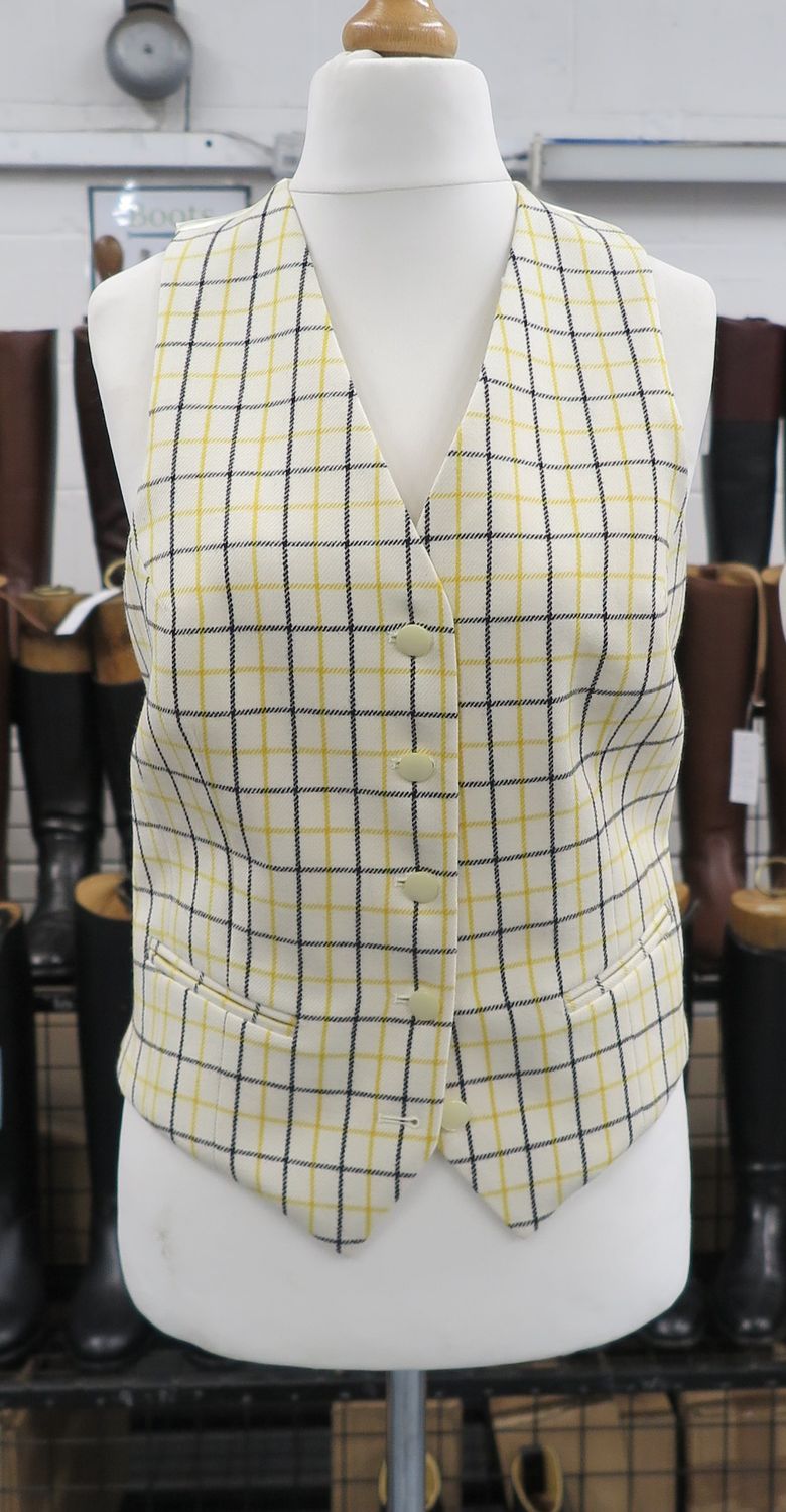 Ladies 34" Black & Gold, Tattersall Waistcoats