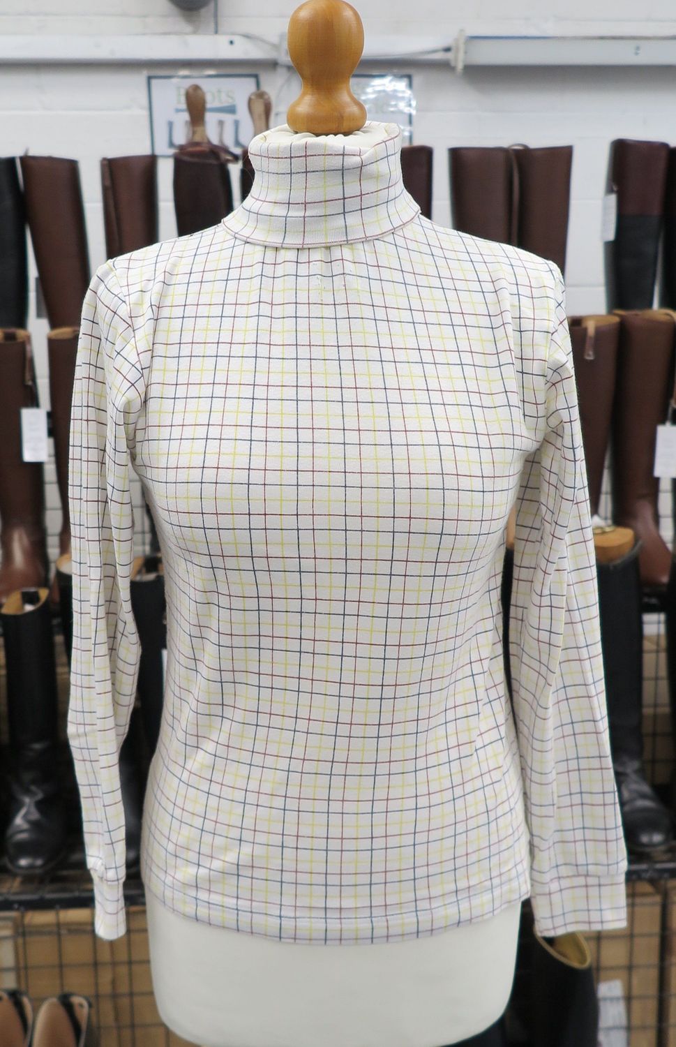 Ladies XS, Tattersall Turtle Neck Shirt