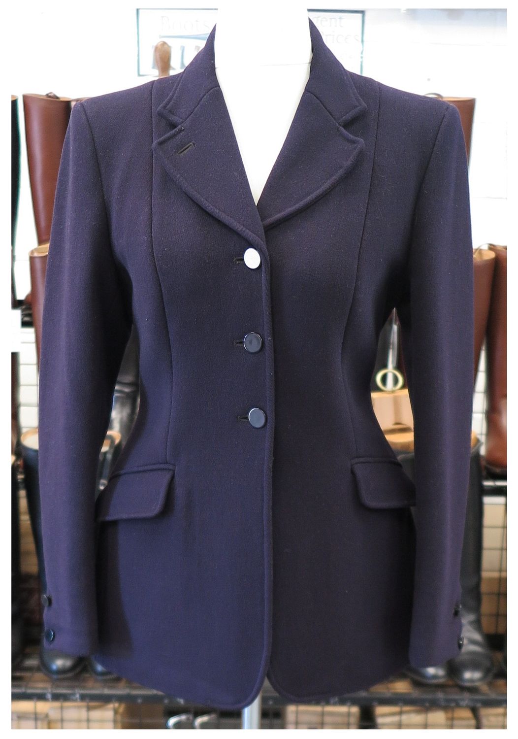Ladies  36" Harry Hall, Navy Hunt Coat