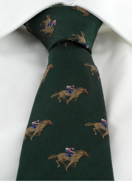 Woven Silk Racing Ties, Colour: Racing Green