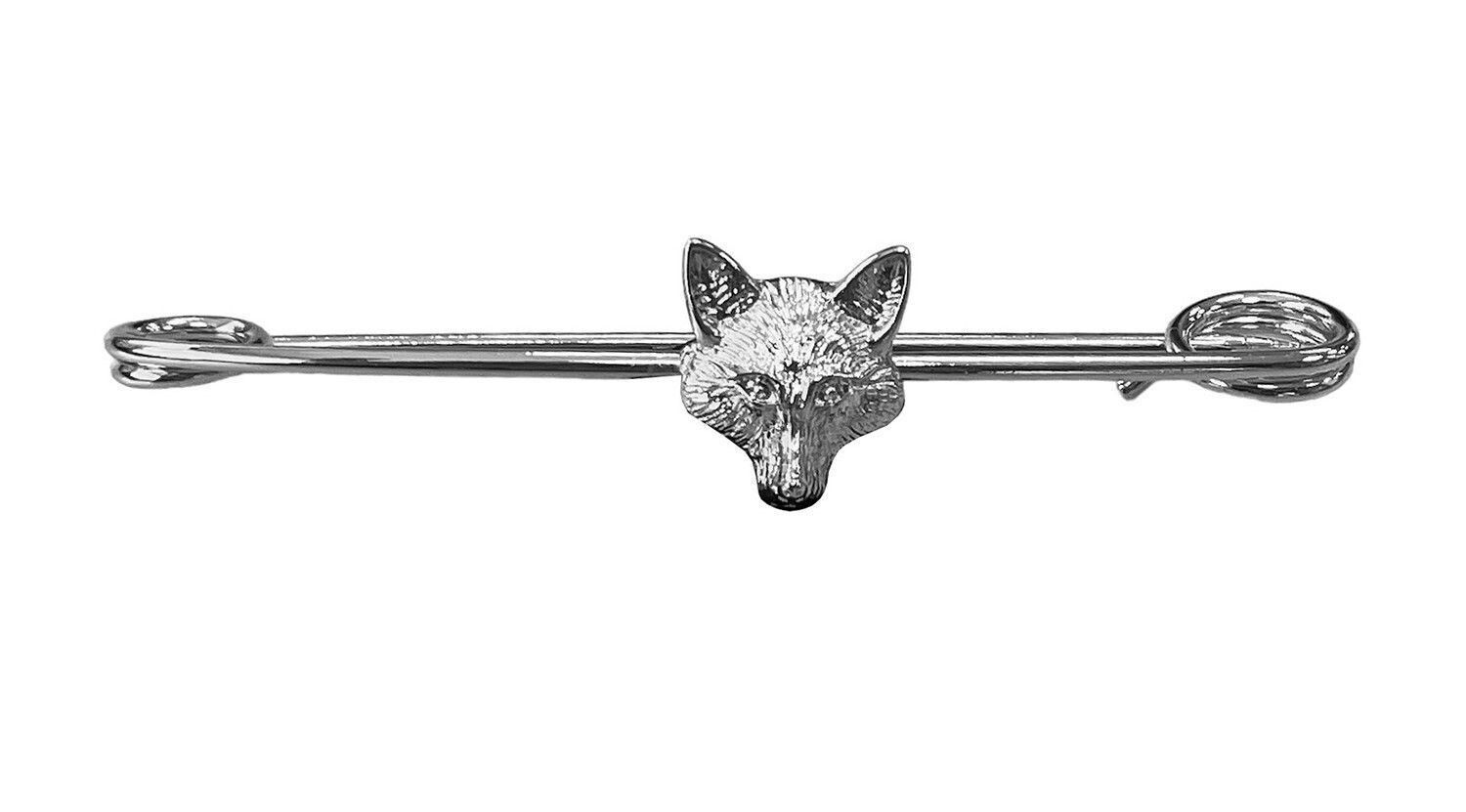 *Fox Mask Stock Pin, Colour: Silver