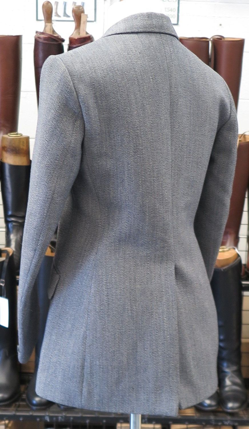 Veste D'Équitation Dublin Femme Taille 36 - Tweed Gris, Chevron, Hacking Jacket