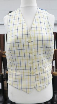 Ladies 44 Ladies 44" Blue & Gold, Tattersall Waistcoats