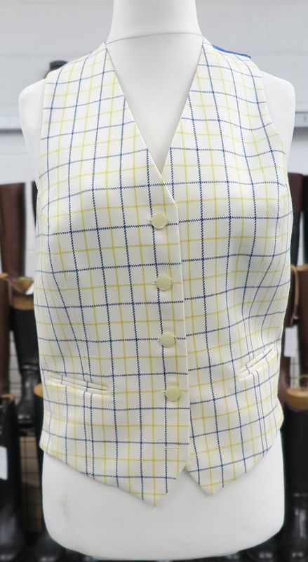 Ladies 44 Ladies 44" Blue & Gold, Tattersall Waistcoats