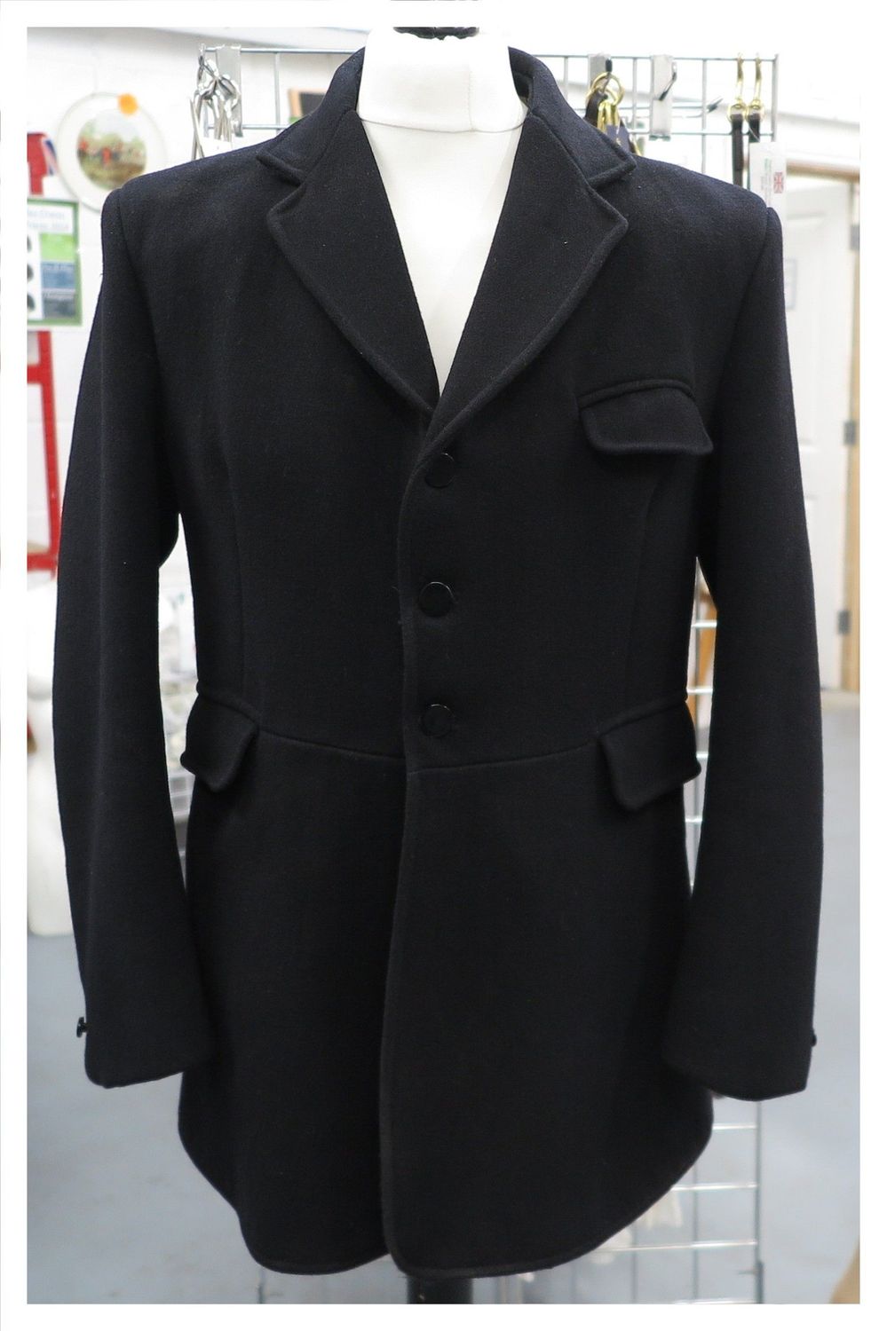 Gents 44" Caldene, Black Hunt Coat