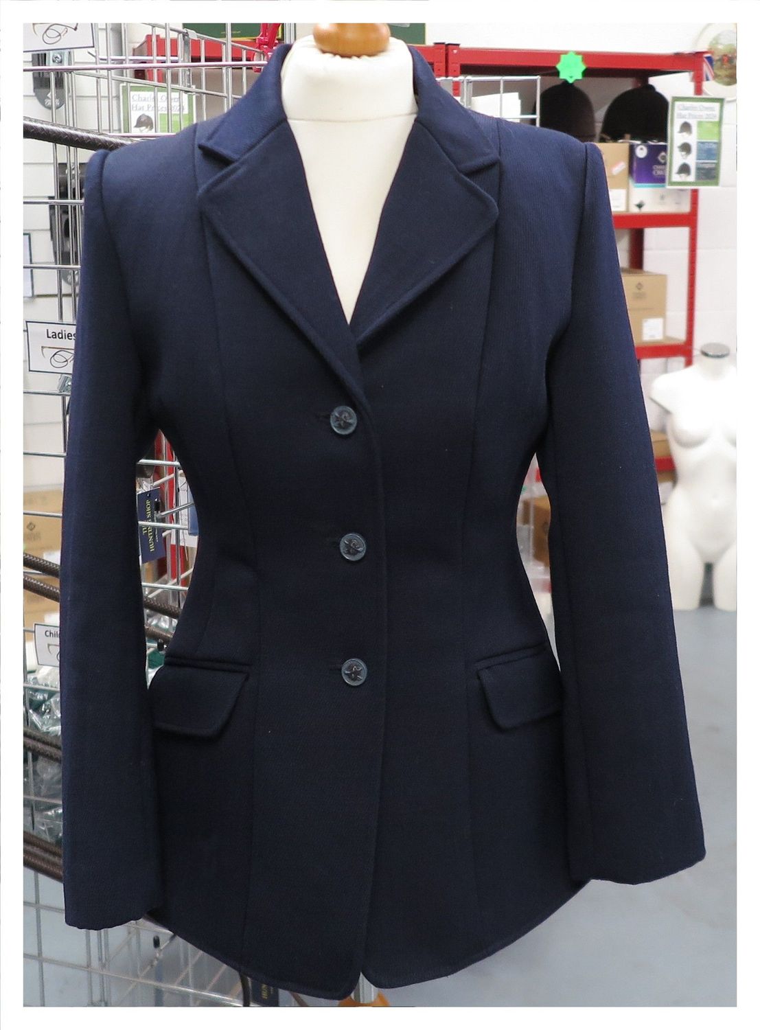 Ladies  32" Shires, Navy Hunt Coat