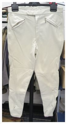 Gents 32" White Stretch Breeches